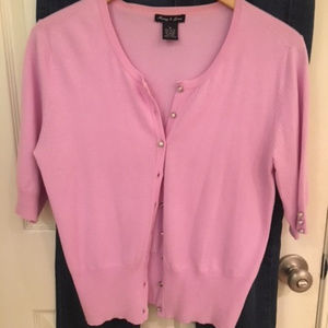 Audrey & Grace - Pink Short-Sleeve Cardigan